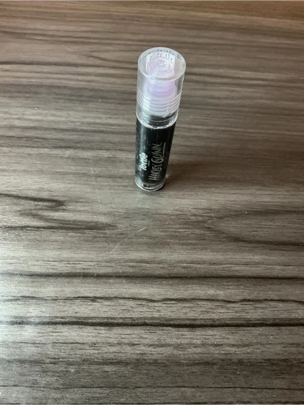 Lottie London Harley & Quinn Black Lip Gloss Roller Sheer Black Shine NWT